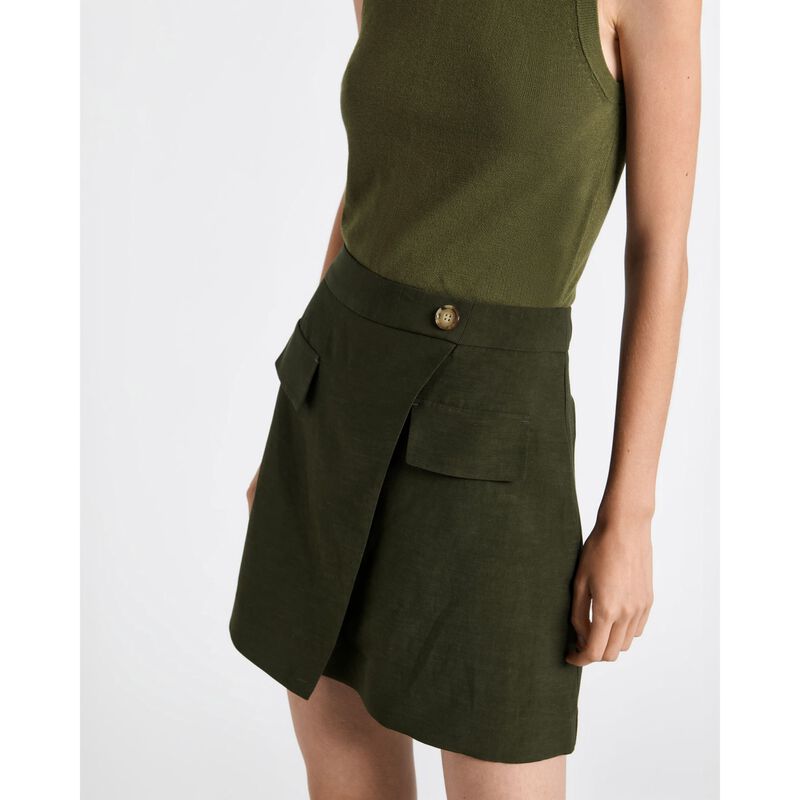 Cue Viscose Blend Wrap Mini Skirt image number 2